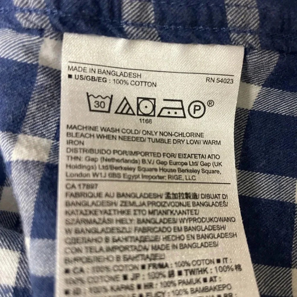 Banana Republic soft wash checked blue & white ladies shirt size small - Picture 3 of 5